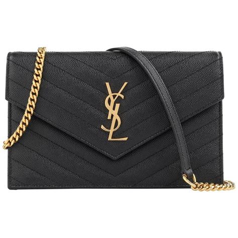 saint laurent monogram ysl wallet on a chain black|ysl monogram wallet price.